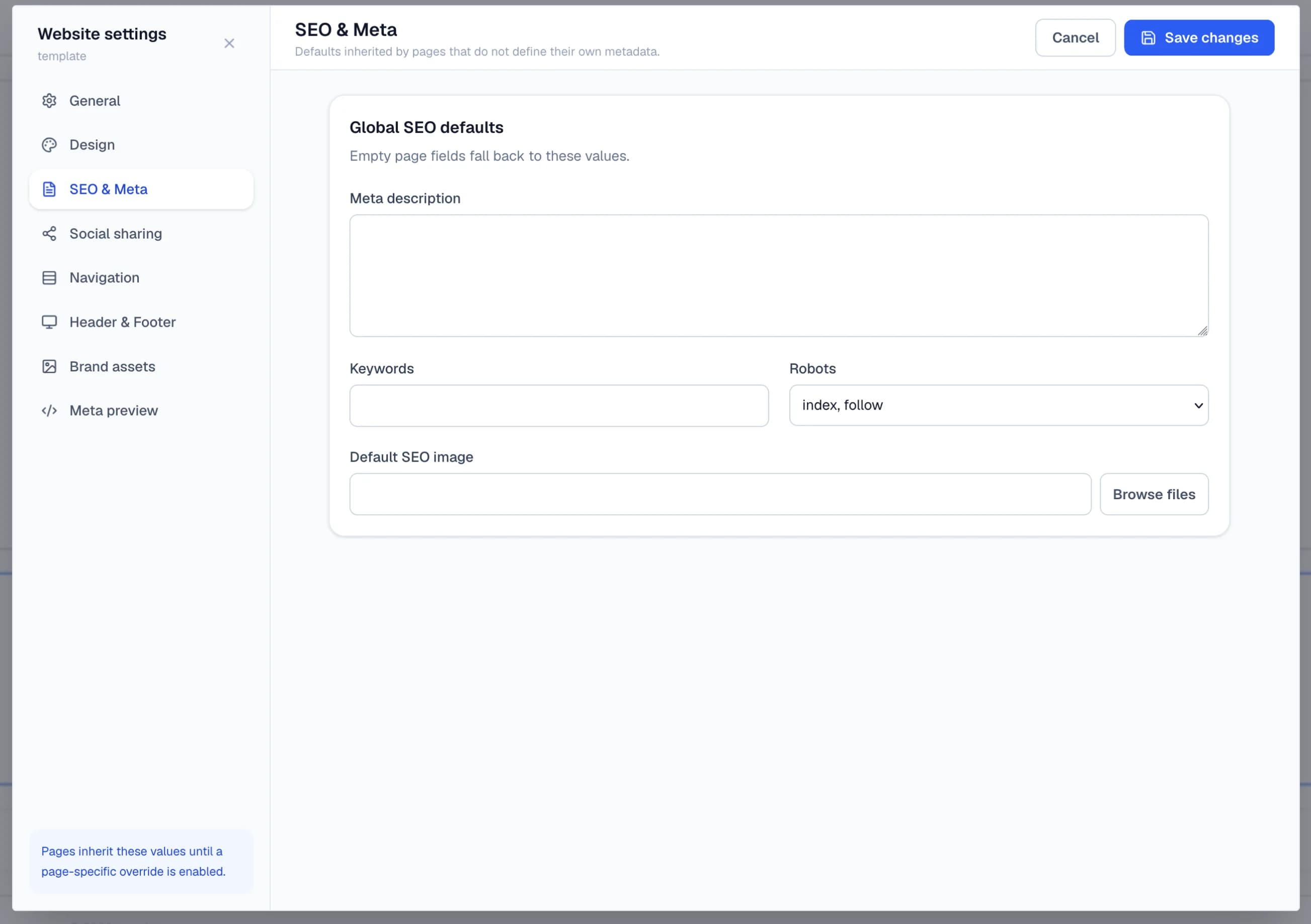 Prepare shared SEO metadata in the Windblocks builder
