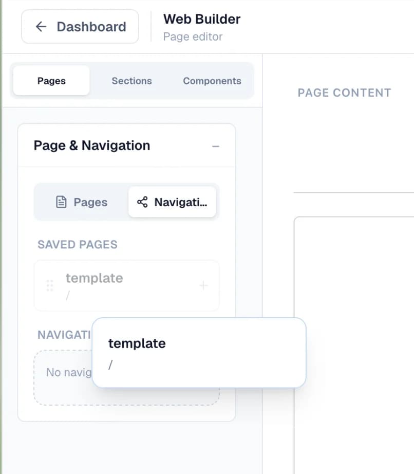 Switch from routes to navigation structure in the Windblocks builder