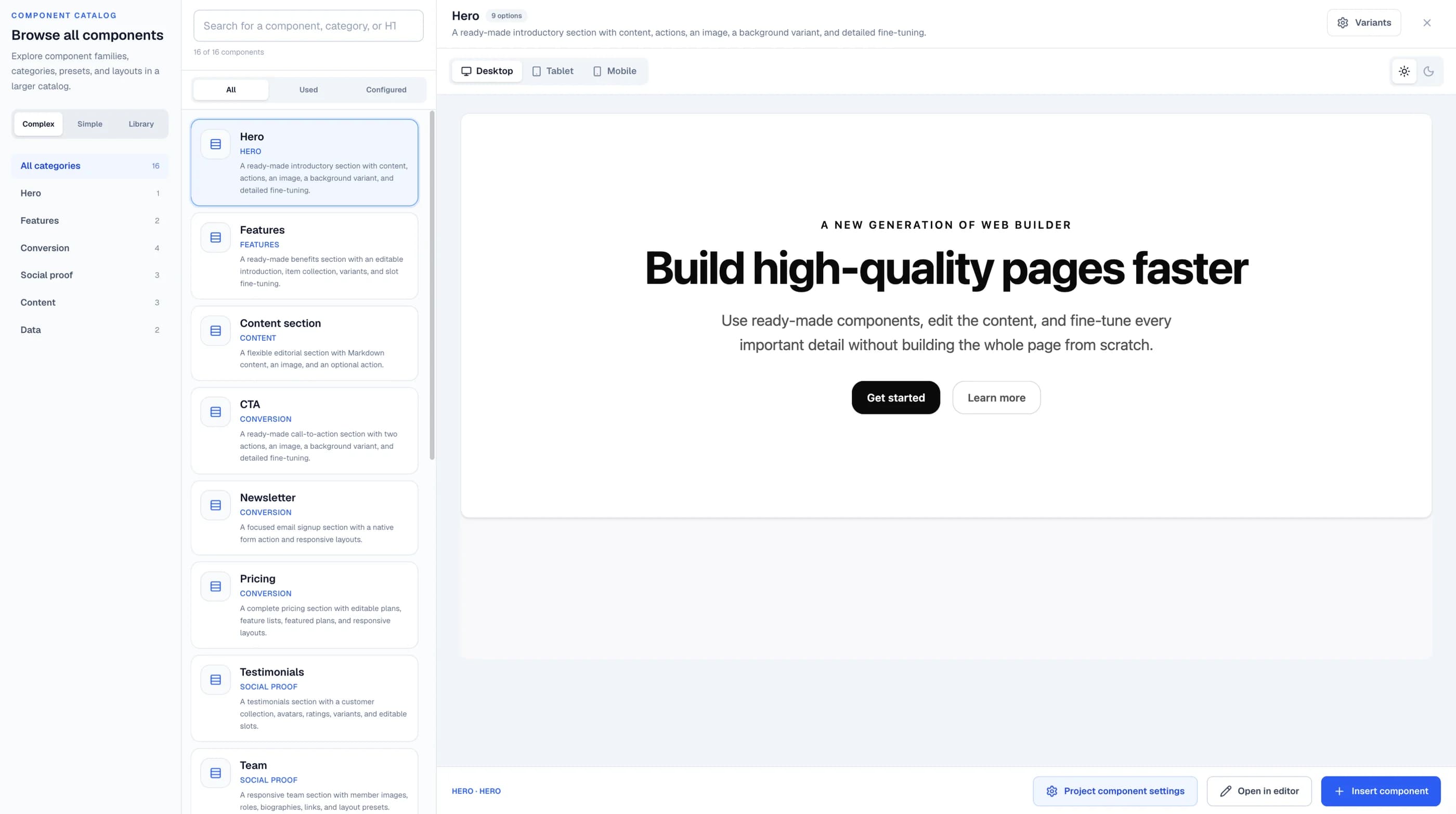 Use prepared and project components together in the Windblocks builder
