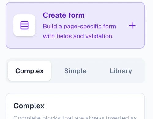 Create a form as a first-class project component in the Windblocks builder